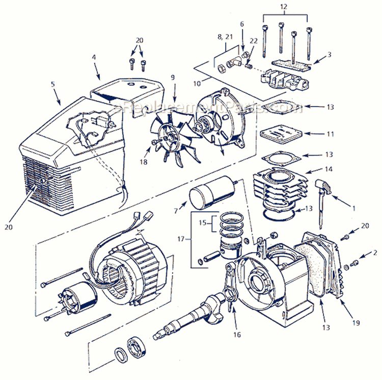 Page B Diagram and Parts List for FP201201 2005 Campbell Hausfeld Compressor
